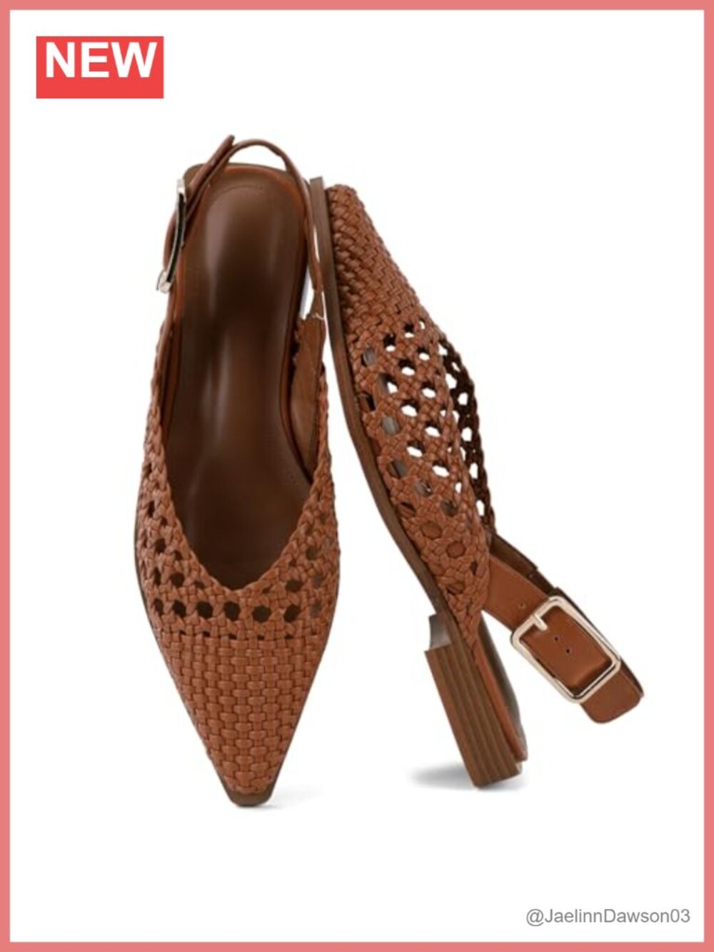 Women's Woven Mules Pointed Toe Slip On Closed Toe Adjustable Straps Work Flats